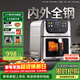 西屋（Westinghouse）新品內外腔不銹鋼空氣炸鍋無(wú)刷電機雙熱源免翻面蒸烤嫩炸6L大容量多功能可視化 WKZ60H10 Ultra