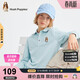 暇步士（Hush Puppies）童裝男童POLO衫春季兒童長(cháng)袖T恤學(xué)院風(fēng)上衣 玻璃藍 140