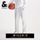 杰克·瓊斯（JACK&JONES）春季男裝時(shí)尚百搭NBA聯(lián)名衛褲休閑褲長(cháng)褲褲子常規男款22531D008 淺白花灰 常規 31 175