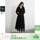 三彩2025秋款萊賽爾連衣裙寬松長(cháng)款大擺插肩袖松弛裙子S 經(jīng)典黑 M 160/84A