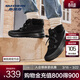 斯凱奇（Skechers）女士加絨休閑新款冬季保暖百搭厚底增高棉鞋高幫雪地靴 全黑色/BBK 40