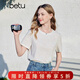 百圖（betu）女裝2026年春夏新款T恤淺色系簡(jiǎn)約百搭短袖休閑上衣女2602X04 杏色 S