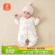貝瑞加（Babyprints）嬰兒連體衣夾棉保暖童裝男女寶寶加厚對開(kāi)哈衣家居內衣 大象73
