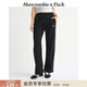 Abercrombie & Fitch美式經(jīng)典LOGO抓絨松緊腰直筒運動(dòng)衛褲長(cháng)褲25秋冬女裝147-5166 黑色 M (165/76A)