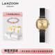 LANZOOM藍族黑金小方糖手表女【何泓姍同款】滿(mǎn)天星情人節生日禮物送女友 【JD直發(fā)】鎮店爆品Bremen01