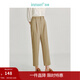 茵曼（INMAN）通勤八分小腳鉛筆褲2025夏季女裝新款高腰顯腿長(cháng)遮胯顯瘦長(cháng)褲 卡其色 27