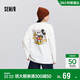 森馬（Semir）迪士尼合作系列長(cháng)袖T恤女春季中長(cháng)款寬松落肩上衣101125101003