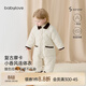 babylove嬰幼兒連體衣秋冬薄夾棉寶寶哈衣百搭外出服輕薄保暖棉服摩卡白棕 摩卡白棕 80cm
