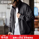 馬登工裝 美式休閑搖粒絨開(kāi)衫衛衣男春季立領(lǐng)加絨運動(dòng)拉鏈夾克外套 深灰色 M