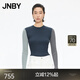 江南布衣（JNBY）【商場(chǎng)同款】25冬新品毛針織衫拼接撞色修身套頭長(cháng)袖5P0311250 088/灰綠系 L