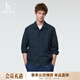 哈吉斯（HAZZYS）男裝 26春季新款PHIZ男外套通勤襯衫式休閑夾克男ASVZU0DAI13 藏青色NV XL （180/100A 50）