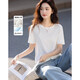 德瑪納【含呼吸感桑蠶絲】夏季設計感寬折邊開(kāi)叉打底衫短袖寬松女式t恤