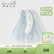 戴維貝拉（DAVE＆BELLA）小香風(fēng)女童網(wǎng)紗裙2026春裝新款兒童連衣裙女寶寶假兩件裙子童裝 天藍色【現貨】 100 cm（建議身高90-100cm）