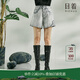 日著(zhù)原創(chuàng  )設計女裝2024夏季新款斑駁感寬松做舊刺繡純棉牛仔短褲子 影灰 M