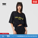 Levi's【特價(jià)來(lái)襲】李維斯情侶同款美式經(jīng)典印花針織休閑短袖T恤 太空黑 S