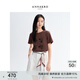 玖姿·安娜蔻休閑通勤風(fēng)亮片刺繡圓領(lǐng)套頭H型T恤女2026夏季新款 咖啡 2XL 建議體重135-150斤
