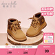 戴維貝拉（DAVE＆BELLA）加絨保暖男鞋女童休閑鞋兒童馬丁靴秋冬新款寶寶童鞋洋氣小童鞋子 棕色【現貨】 27碼
