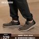 斯凱奇（Skechers）男鞋春季一腳蹬樂(lè )福鞋帆布鞋厚底低幫休閑商務(wù)鞋66387 黑色/BLK 42.5