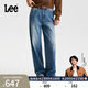 Lee【張凌赫代言】商場(chǎng)款428懶懶褲舒適直腳中藍色女牛仔褲潮流 中藍色 26
