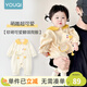優(yōu)奇嬰兒衣服春秋超萌可愛(ài)哈衣嬰幼兒寶寶連體衣洋氣爬服春秋季外出服 米黃 73cm