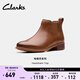 Clarks其樂(lè )Havisham系列新品女士秋冬復古潮流切爾西靴牛皮短靴 棕褐色 261787184 39.5
