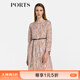 PORTS寶姿女裝秋冬新品豹紋長(cháng)袖收腰顯瘦連衣裙LM9D078NPT045 游牧沙褐 M (6)