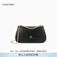Calvin Klein女包氣質(zhì)休閑通勤風(fēng)ck字母單肩斜挎鏈條包馬鞍包 YIH-太空黑 均碼