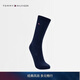 Tommy Hilfiger女裝含羊毛混紡簡(jiǎn)約繡標純色舒適羅紋彈力中筒休閑運動(dòng)襪子 藏青色416 1雙 均碼 OS