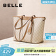 百麗包包女新款大容量老花復古單肩通勤托特包送媽媽X7058CX4 杏色【可放15.6寸電腦】 F