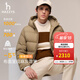 哈吉斯（HAZZYS）男裝 冬季【鵝絨】直充連帽羽絨服男寬松輕盈保暖外套ASFZU0CDX08 卡其色KK L （175/96A 48）