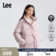 Lee25秋冬新品舒適版立領(lǐng)插肩袖小Logo徽標車(chē)縫線(xiàn)女羽絨服 粉紫色 XL