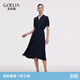 歌莉婭真絲連衣裙通勤穿搭重要場(chǎng)合桑蠶絲裙子1E7L4K780 90U深寶藍 S