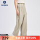 Navigare意大利小帆船女士休閑褲春秋季棉質(zhì)通勤長(cháng)褲寬松顯瘦闊腿褲女 霜杏色 M