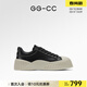 GG-CC【餅干鞋】 新款真皮設計感潮流板鞋女百搭厚底休閑鞋 G23X2098 黑色 34