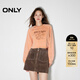 ONLY秋季時(shí)尚百搭做舊水洗圓領(lǐng)短款純棉衛衣女|12439S028 D13 銅橙色 M (165) 84A