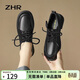 ZHR單鞋女春秋學(xué)院風(fēng)平底樂(lè )福鞋女復古圓頭通勤女鞋 BK86 黑色 39 