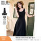 香影（xiangying）黑色吊帶連衣裙女2026春夏新款垂墜感氣質(zhì)收腰無(wú)袖雪紡小黑裙 黑色 M