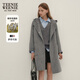 Teenie Weenie【趙露思同款】小熊綿羊毛混紡牛角扣雙面毛呢大衣女 灰色 M (165)