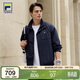 FILA 斐樂(lè )官方男士梭織外套2026春網(wǎng)球運動(dòng)領(lǐng)口拼色工裝夾克