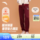 安踏（ANTA）錐形束腳衛褲女款2026新年加絨保暖百搭休閑褲長(cháng)褲162548304N 安可拉紅-2 丨新年紅出圈 L (女170)