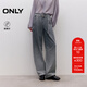 ONLY2025夏季新款牛仔腰帶舒適高腰長(cháng)褲闊腿褲牛仔褲女|125332040 J08 淺牛仔灰 S S標準褲長(cháng)