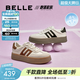百麗（Belle）張凌赫同款復古板栗德訓鞋女商場(chǎng)款紅色增高厚底板鞋A4L1DAM6預售 米白/棕色 38 (240mm)