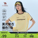 駱駝女裝圓領(lǐng)短袖T恤春夏新款美式復古撞色上衣吸濕速干T恤M26BA88063