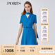 PORTS寶姿女裝春夏新品優(yōu)雅收腰V領(lǐng)短袖連衣裙LM8D157KWB008 GALACTICA BLUE L (8)