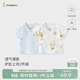 童泰（TONGTAI）嬰兒短袖上衣夏季純棉新生兒衣服初生寶寶和尚服和服上衣藍色59cm