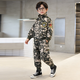 G.duck兒童迷彩服套裝春秋季小學(xué)生訓練服男女童外套六一節演出運動(dòng)服裝 迷彩外套長(cháng)褲 90