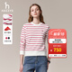 哈吉斯（HAZZYS）女裝 秋款女士條紋青春活力休閑衛衣女ABTSE0BCX08 紅色RD M (160/84A 38)