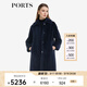 PORTS寶姿女裝秋冬新品長(cháng)袖中長(cháng)大衣LN9U101JZW028 丹寧藍 S