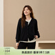 纖莉秀【設計感假兩件針織衫】大碼女裝韓系溫柔上衣胖mm春裝新款3726 黑色 XL
