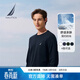 諾帝卡（NAUTICA）男裝25秋冬新款重磅全棉磨毛柔軟親膚圓領(lǐng)長(cháng)袖T恤男TE5301 藏青色4NV L